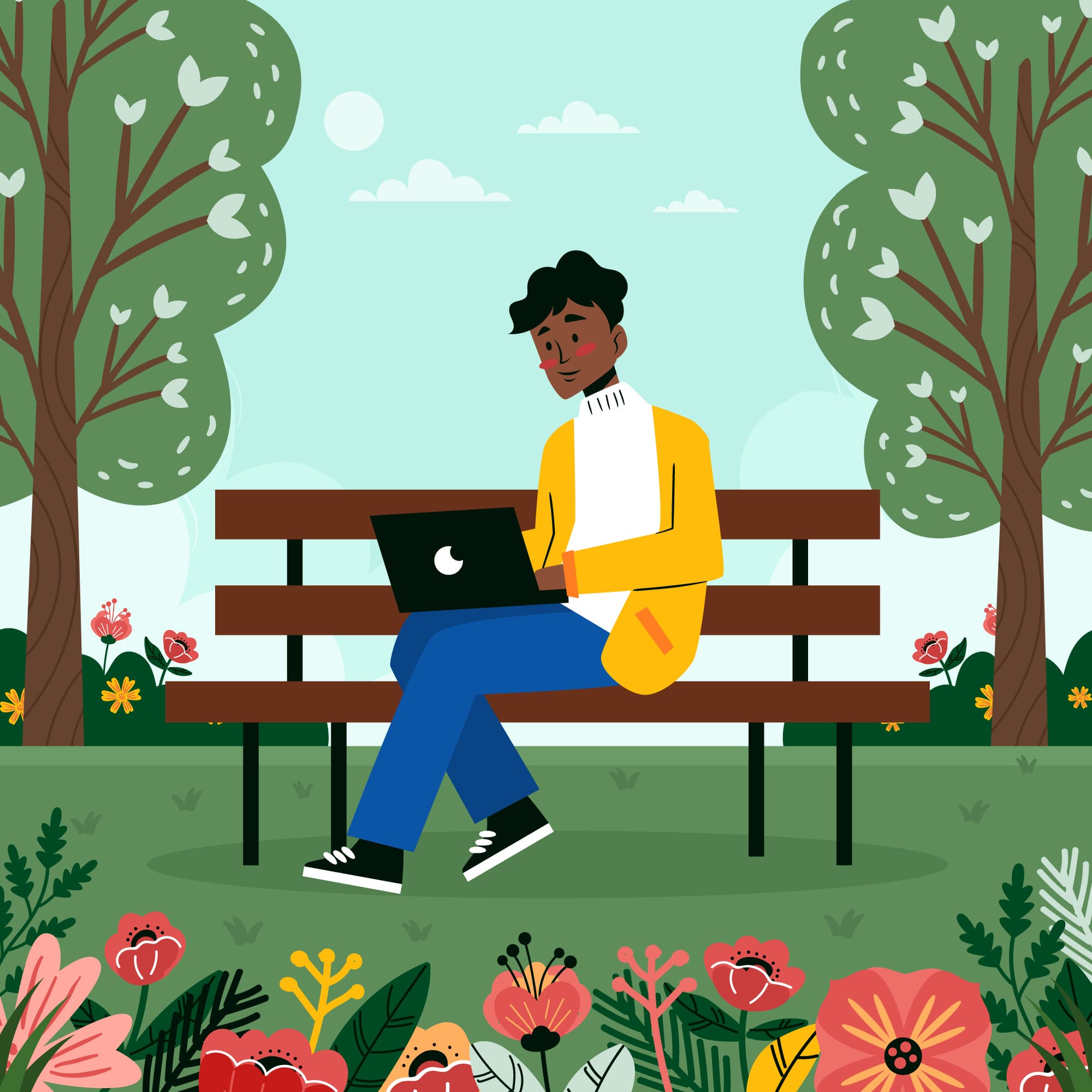 A boy in the garden