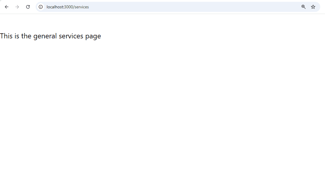 rendered /services route in a Next.js 15 project