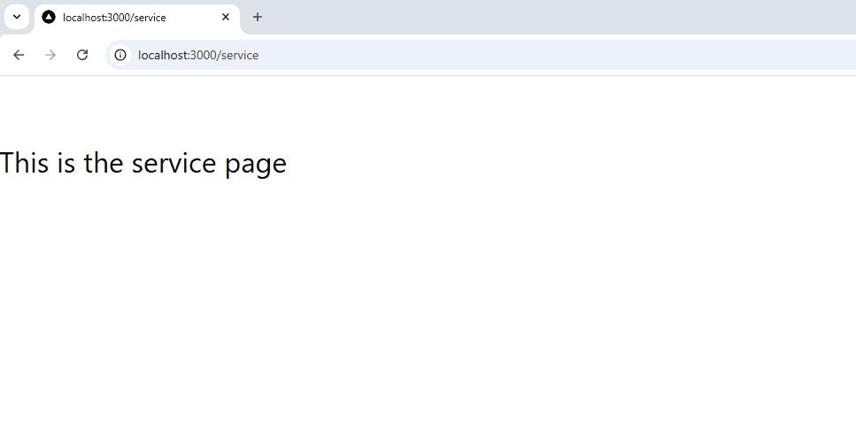 The view of the '/services' route visited in a Next.js project